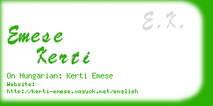 emese kerti business card